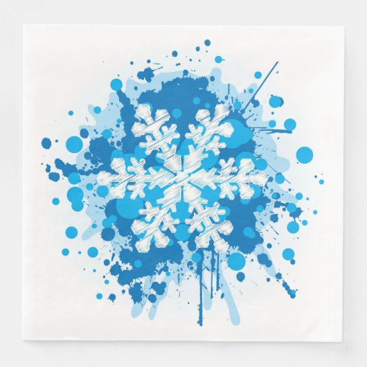 Serviette En Papier Peinture rayée Conception de flocon de neige de No (Devant)