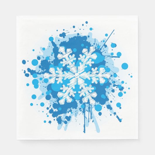Serviette En Papier Peinture rayée Conception de flocon de neige de No (Devant)