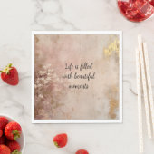 Serviette En Papier Peinture rose en or (En situation)