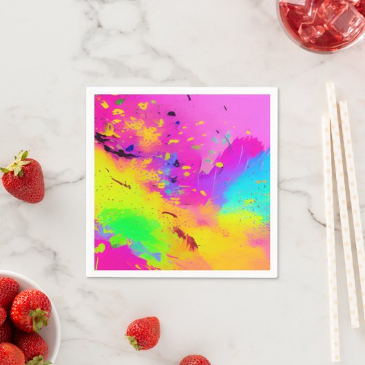 Serviette En Papier Peinture rose Et Plus Abstraite (En situation)