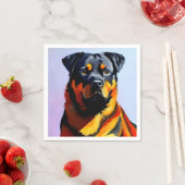 Serviette En Papier Peinture Rottweiler (En situation)