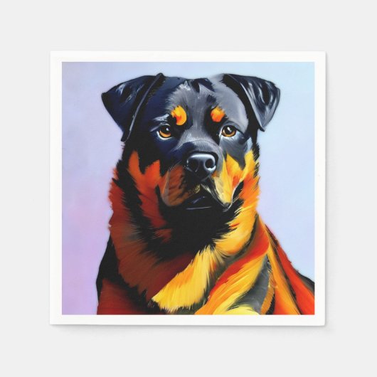 Serviette En Papier Peinture Rottweiler (Devant)