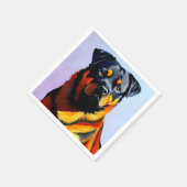 Serviette En Papier Peinture Rottweiler (Coin)