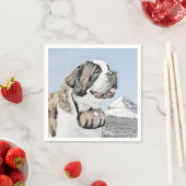 Serviette En Papier Peinture Saint Bernard - Cute Original Chien Art (En situation)