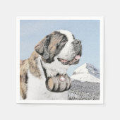 Serviette En Papier Peinture Saint Bernard - Cute Original Chien Art (Devant)