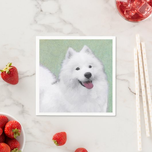 Serviette En Papier Peinture Samoyed - Cute Original Chien Art (En situation)