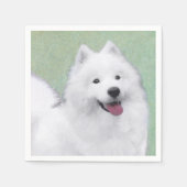 Serviette En Papier Peinture Samoyed - Cute Original Chien Art (Devant)