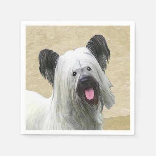 Serviette En Papier Peinture Skye Terrier - Cute Original Chien Art (Devant)
