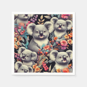 Serviette En Papier Peinture vintage Cute Koala