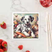 Serviette En Papier Peinture vintage dalmate (En situation)