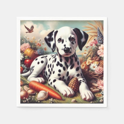 Serviette En Papier Peinture vintage dalmate (Devant)