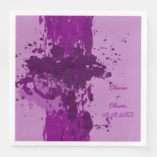 Serviette En Papier Peinture violette (Devant)