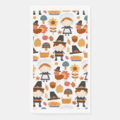 Serviette En Papier Pèlerins de Thanksgiving Récolte Motif Napkins (Devant)