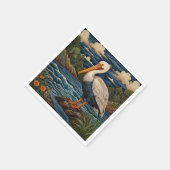 Serviette En Papier Pélican de mer blanc vintage (Coin)