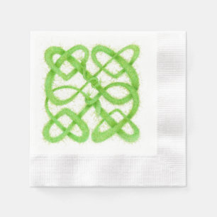Serviette En Papier PELOTON EN CELTIQUE VERT KNOT en papier à cocktail