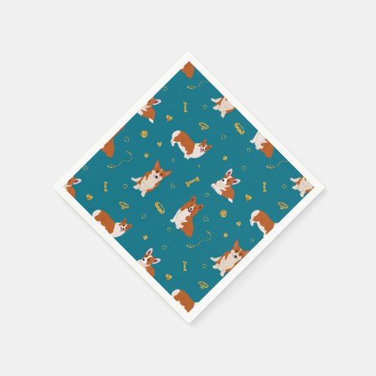 Serviette En Papier Pembroke Welsh Corgi Motif (Coin)