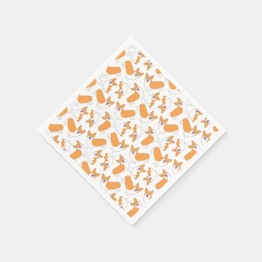 Serviette En Papier Pembroke Welsh Corgi Motif (Coin)