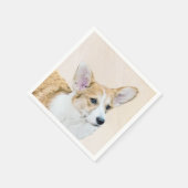 Serviette En Papier Pembroke Welsh Corgi Peinture - Art Chien original (Coin)