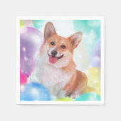 Serviette En Papier Pembroke Welsh Corgi serviettes souriantes (Devant)