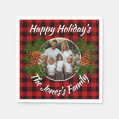 Serviette En Papier Pénecones rouges personnalisés de Noël rétro (Devant)