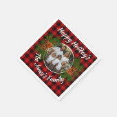 Serviette En Papier Pénecones rouges personnalisés de Noël rétro (Coin)