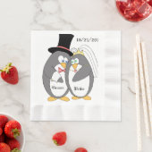 Serviette En Papier Penguin Love Mariage personnalisé serviettes (En situation)
