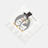 Serviette En Papier Penguin Love Mariage personnalisé serviettes (Coin)