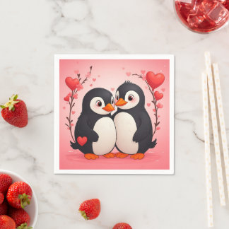 Serviette En Papier Penguin Love Paper Napkins