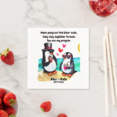 Serviette En Papier Penguin Valentines (En situation)