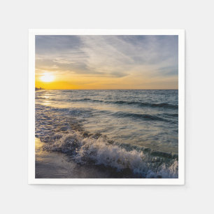 Serviette En Papier Pensacola Splashage Vagues Papier Levé de soleil N