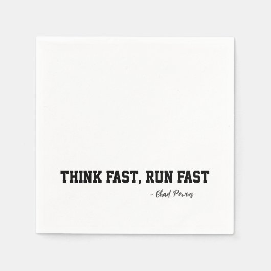 Serviette En Papier Penser Fast Run Sport Football Motivation (Devant)