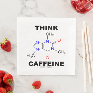 Serviette En Papier Pensez Caféine (Molécule Chimique de Caféine)