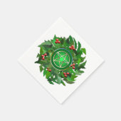 Serviette En Papier Pentacle avec couronne de houx (Coin)