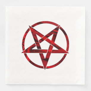 Serviette En Papier Pentagramme du Diable Rouge