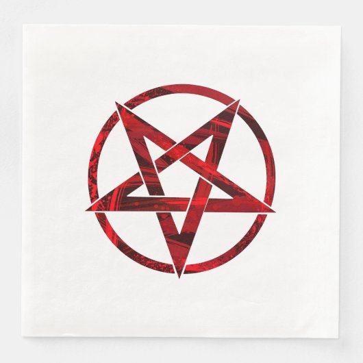 Serviette En Papier Pentagramme du Diable Rouge (Devant)