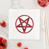 Serviette En Papier Pentagramme du Diable Rouge (En situation)