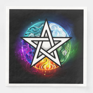 Serviette En Papier pentagramme du Wiccan