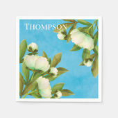 Serviette En Papier Peonies blanches classiques Bouquet floral (Devant)