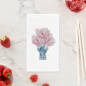 Serviette En Papier Peonies Bleu et Blanc Ginger Jar (En situation)