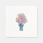 Serviette En Papier Peonies Bleu et Blanc Ginger Jar (Devant)