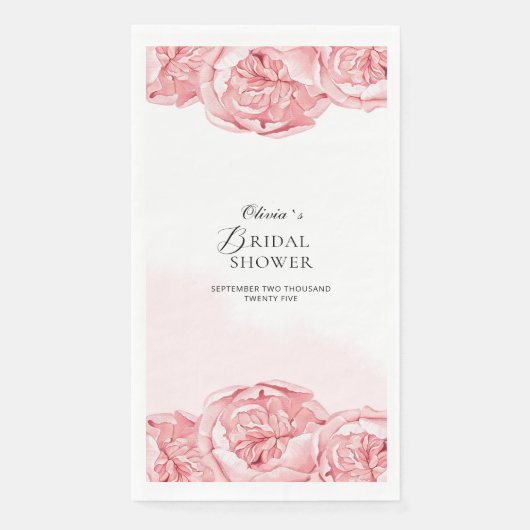 Serviette En Papier Peonies de Fête des mariées de serviettes en papie (Devant)