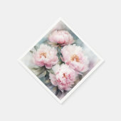 Serviette En Papier Peonies Dreams Fleurs Aquarelle (Coin)