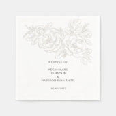 Serviette En Papier Peonies élégant coin fleur serviettes (Devant)