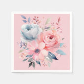 Serviette En Papier Peonies rose pâle Bouquet Douche (Devant)