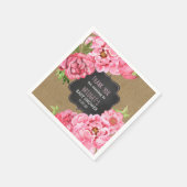 Serviette En Papier Peonies roses décoration de baby showers (Coin)