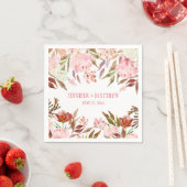 Serviette En Papier Peonies roses Réception Verdure Fleur sauvage | (En situation)