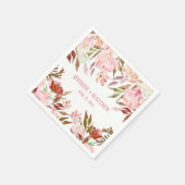 Serviette En Papier Peonies roses Réception Verdure Fleur sauvage | (Coin)
