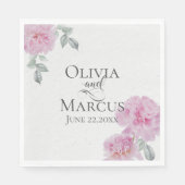 Serviette En Papier Peonies roses sur papier de riz Texture (Devant)