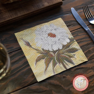 Serviette En Papier Peony blanc
