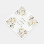 Serviette En Papier Peony blanc (Coin)